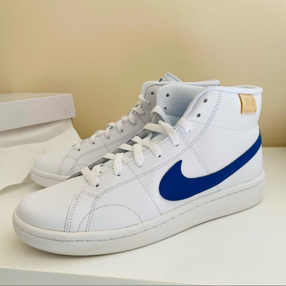 New Nike court royale 2 white mid top sneakers shoes blue swoosh - Picture 8 of 8